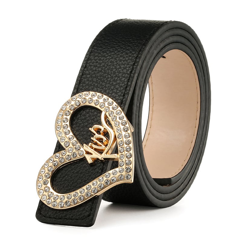 Fashion Women Heart Buckle Leather Belt Image 1