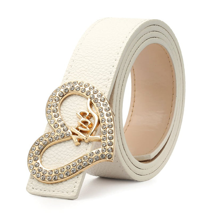 Fashion Women Heart Buckle Leather Belt Image 1