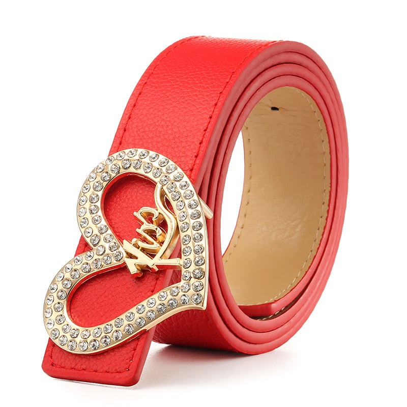 Fashion Women Heart Buckle Leather Belt Image 7