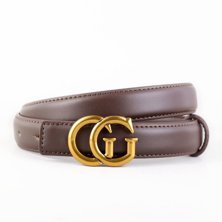 Fashion Women Letter Buckle Leather Belt Image 3