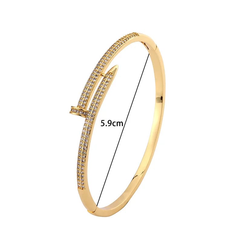 Luxury Womens Bracelet Personalized Nail Design Micro Inlaid Zircon High-End Fashion Image 11