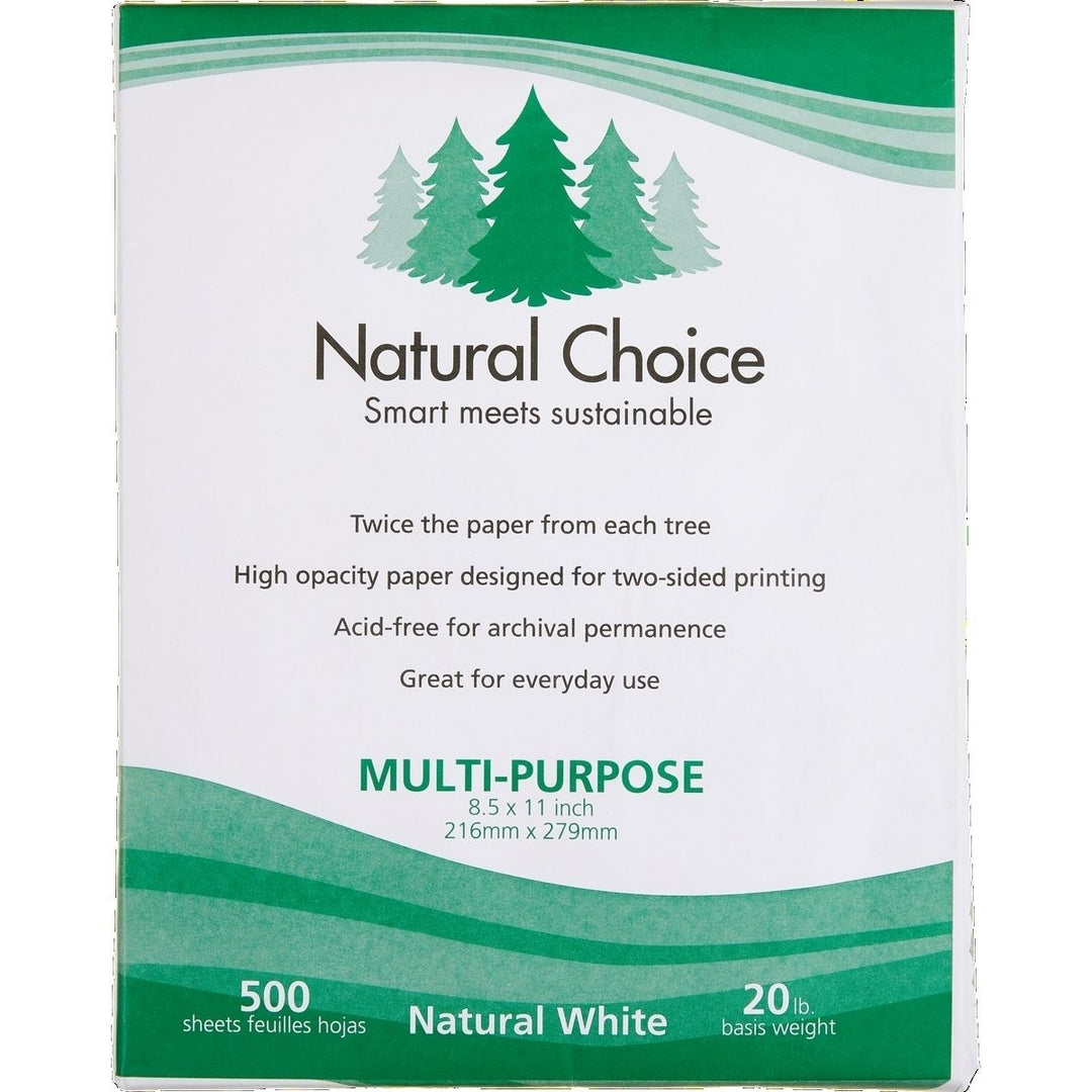 Natural Choice Multi-Purpose Copy Paper 20 lb Letter White 5000 Sheets Image 2