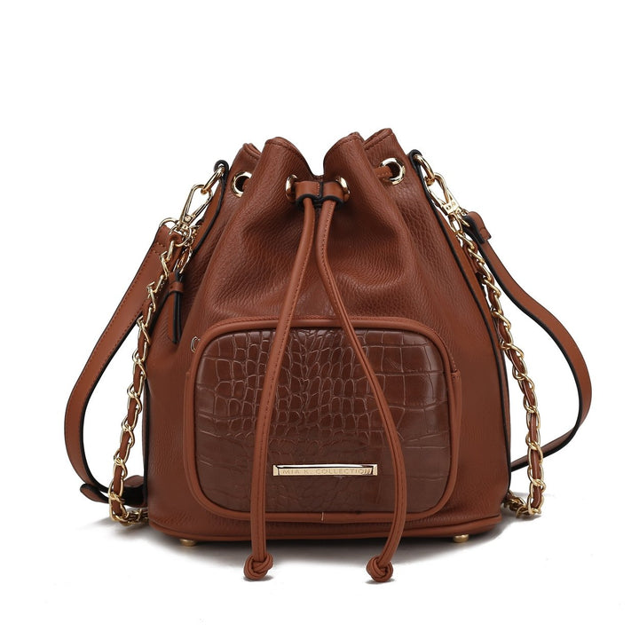 MKFCollection Azalea Bucket Bag - Vegan Leather Designer Handbag Image 3