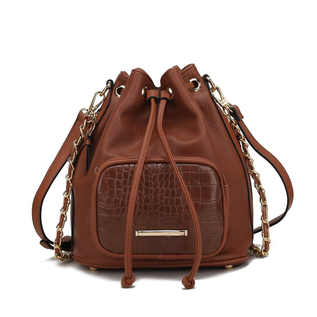 MKFCollection Azalea Bucket Bag - Vegan Leather Designer Handbag Image 1