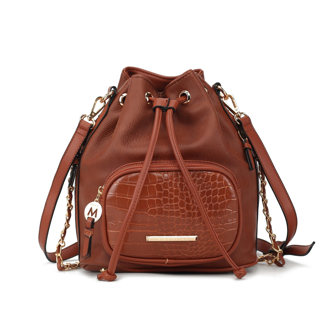 MKFCollection Azalea Bucket Bag - Vegan Leather Designer Handbag Image 4