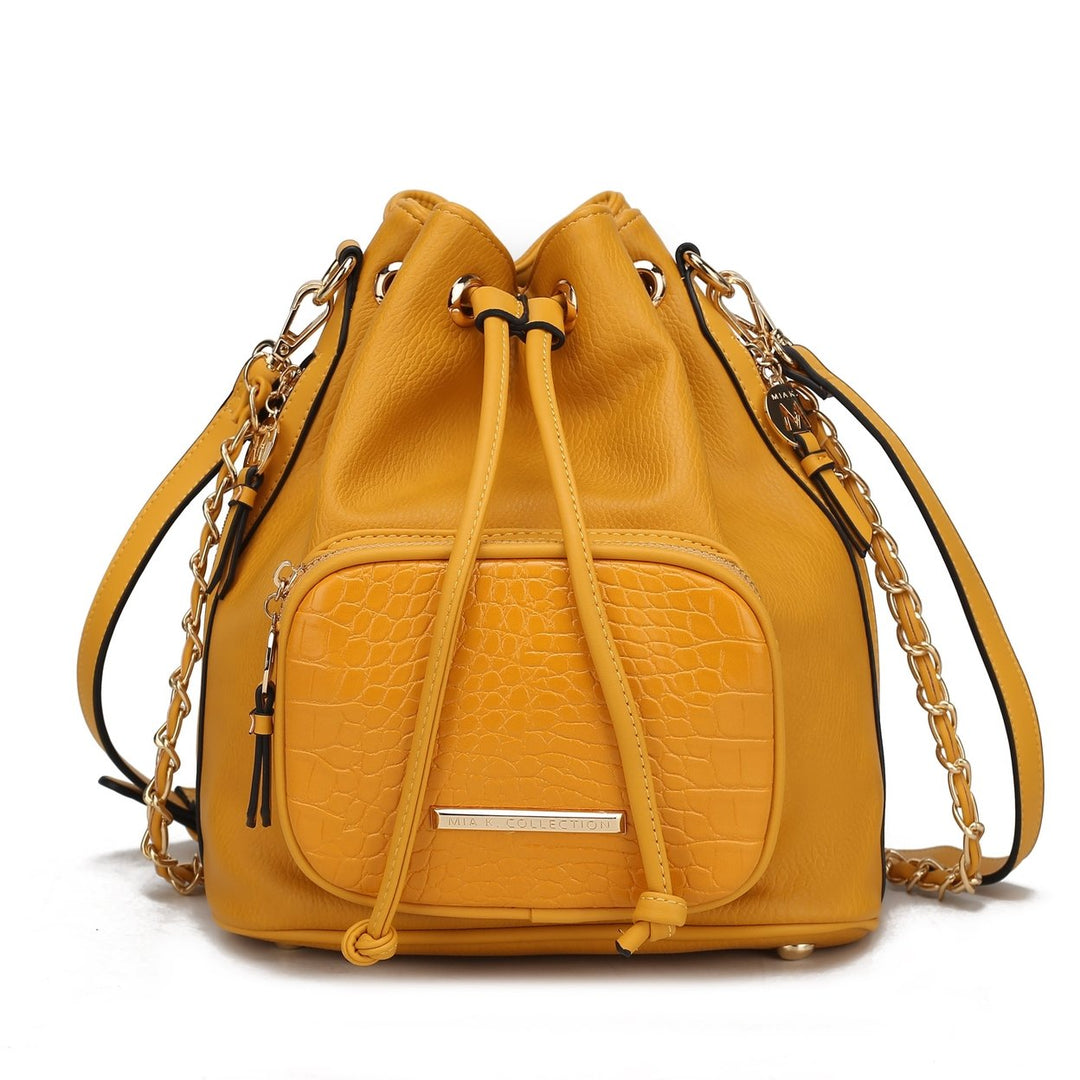 MKFCollection Azalea Bucket Bag - Vegan Leather Designer Handbag Image 1