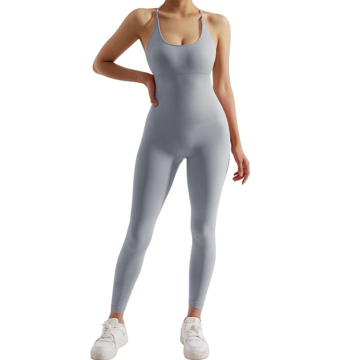 Womens Bodycon Jumpsuit Sleeveless Slim Fit Activewear Casual Fitness Playsuit Image 10