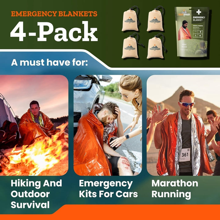 NeedIndeed 4 Pack Emergency Survival Blankets Image 4