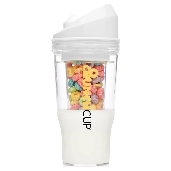 XL White: Portable Plastic Cereal Cup for Breakfast on the Go Bpa-Free and Dishwasher-Safe Image 1