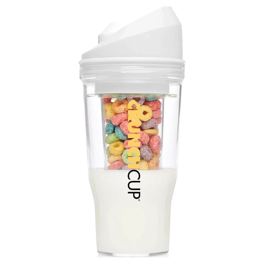 XL White: Portable Plastic Cereal Cup for Breakfast on the Go Bpa-Free and Dishwasher-Safe Image 1