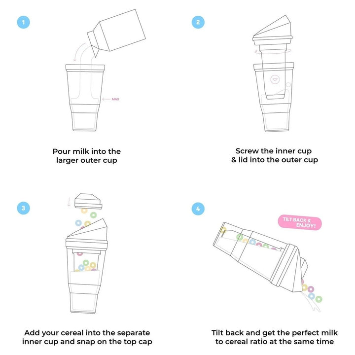 XL White: Portable Plastic Cereal Cup for Breakfast on the Go Bpa-Free and Dishwasher-Safe Image 7