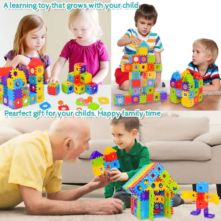 160-Piece Tiles Building Blocks Set 3D Tiles for Kids Boys Girls Educational Playset STEM Toys for Toddlers Image 2