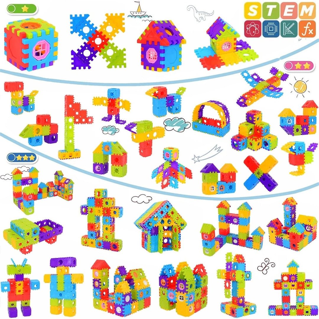 160-Piece Tiles Building Blocks Set 3D Tiles for Kids Boys Girls Educational Playset STEM Toys for Toddlers Image 6