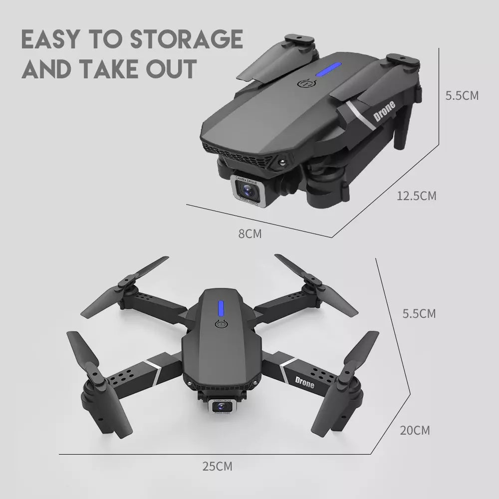 2024 Brand RC Drone with 4K HD Dual Camera Wifi FPV Foldable Quadcopter + with Quad Battery + Storage Bag Image 12