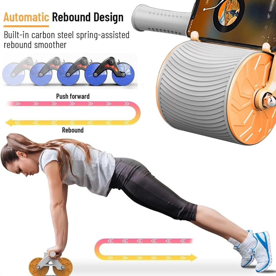 2024 Ab Abdominal Exercise Roller Elbow Support Abs Roller Wheel Core Exercise Equipment Automatic Rebound Abdominal Image 4