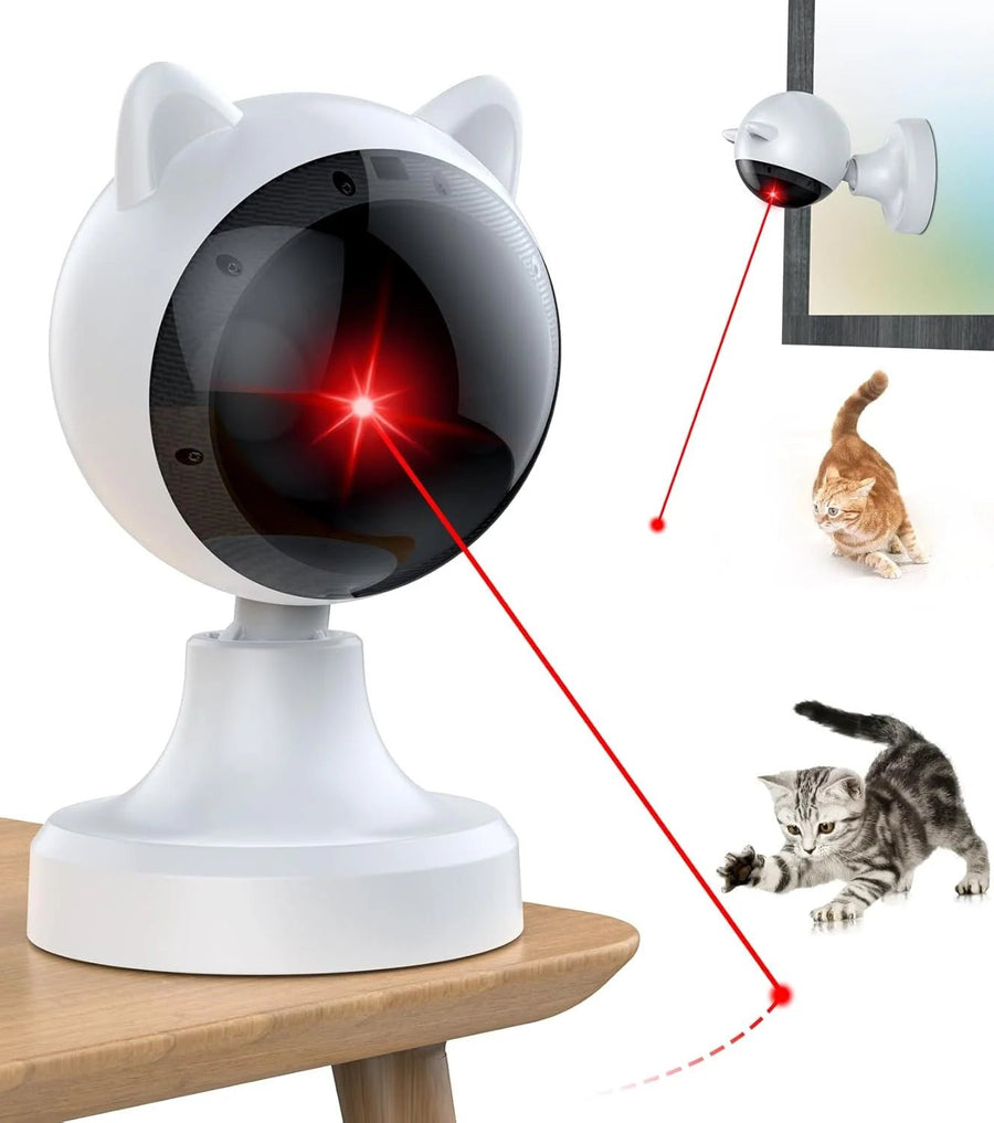 Automatic Cat Laser Toys Interactive Laser Cat Toys for Indoor Cats/Kitty/Dogs Cat Laser Toy Automatic White Image 1