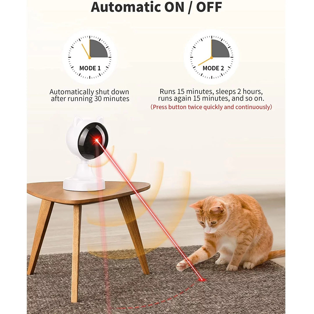 Automatic Cat Laser Toys Interactive Laser Cat Toys for Indoor Cats/Kitty/Dogs Cat Laser Toy Automatic White Image 3