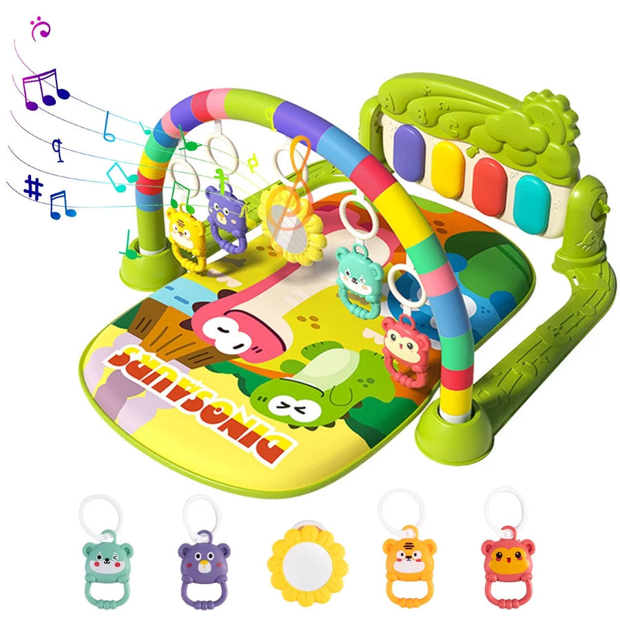 Baby Gym Play Mat Kick Play Piano Gym with Musical Tummy Time Mat Activity Center for Newborn Infants Image 1