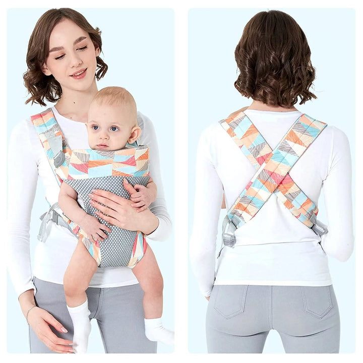 Baby Carrier 4-In-1 Colorful Baby Carrier Front and Back Baby Sling with Adjustable Holder Image 6