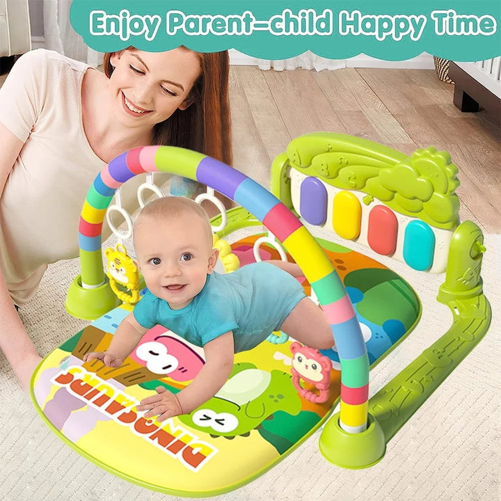 Baby Gym Play Mat Kick Play Piano Gym with Musical Tummy Time Mat Activity Center for Newborn Infants Image 3