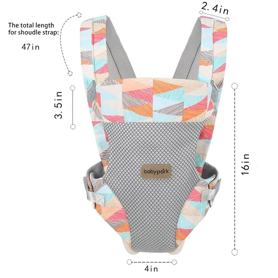 Baby Carrier 4-In-1 Colorful Baby Carrier Front and Back Baby Sling with Adjustable Holder Image 8