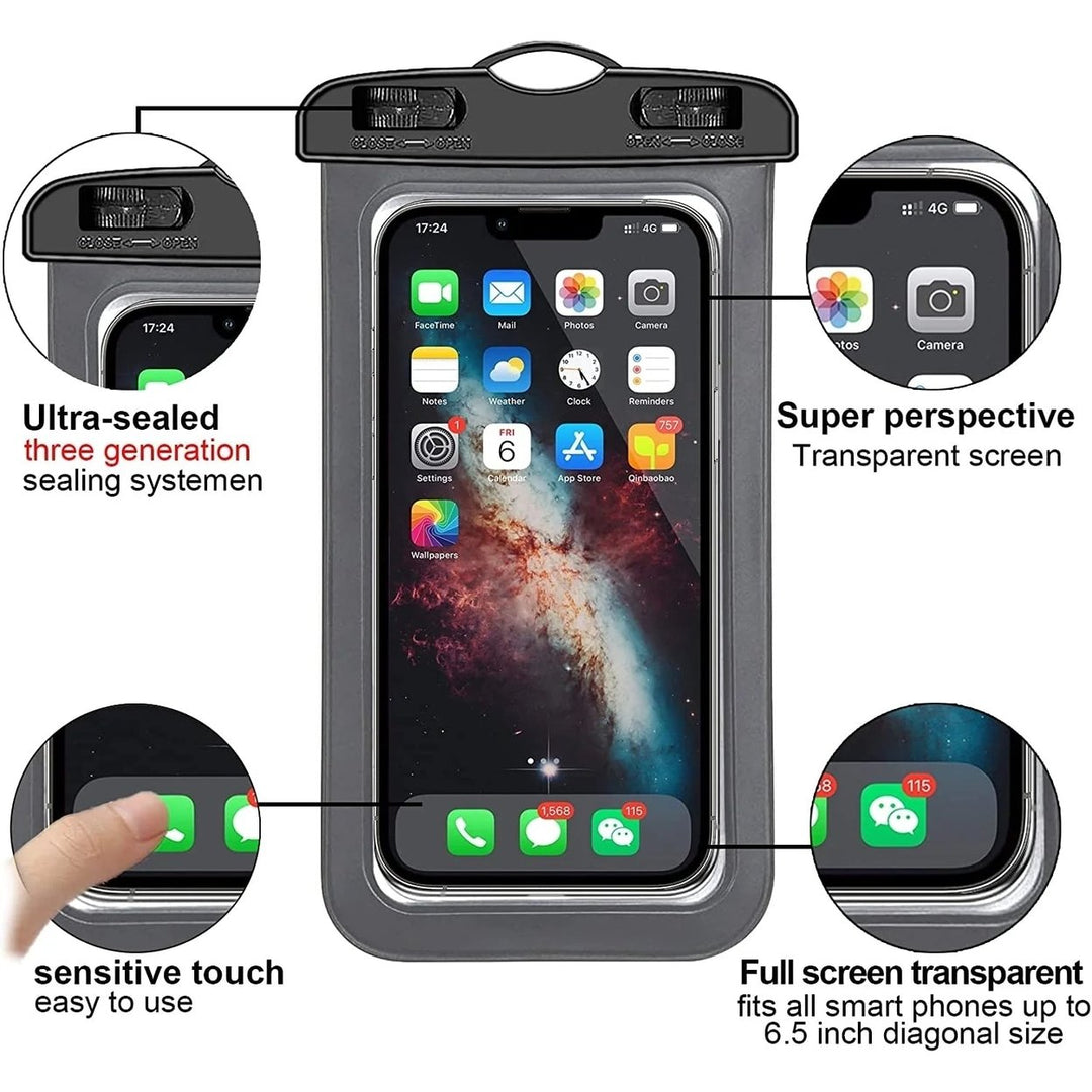 3 Pack Waterproof Floating Cell Phone Pouch Dry Bag Case Cover for Phone Samsung Image 11