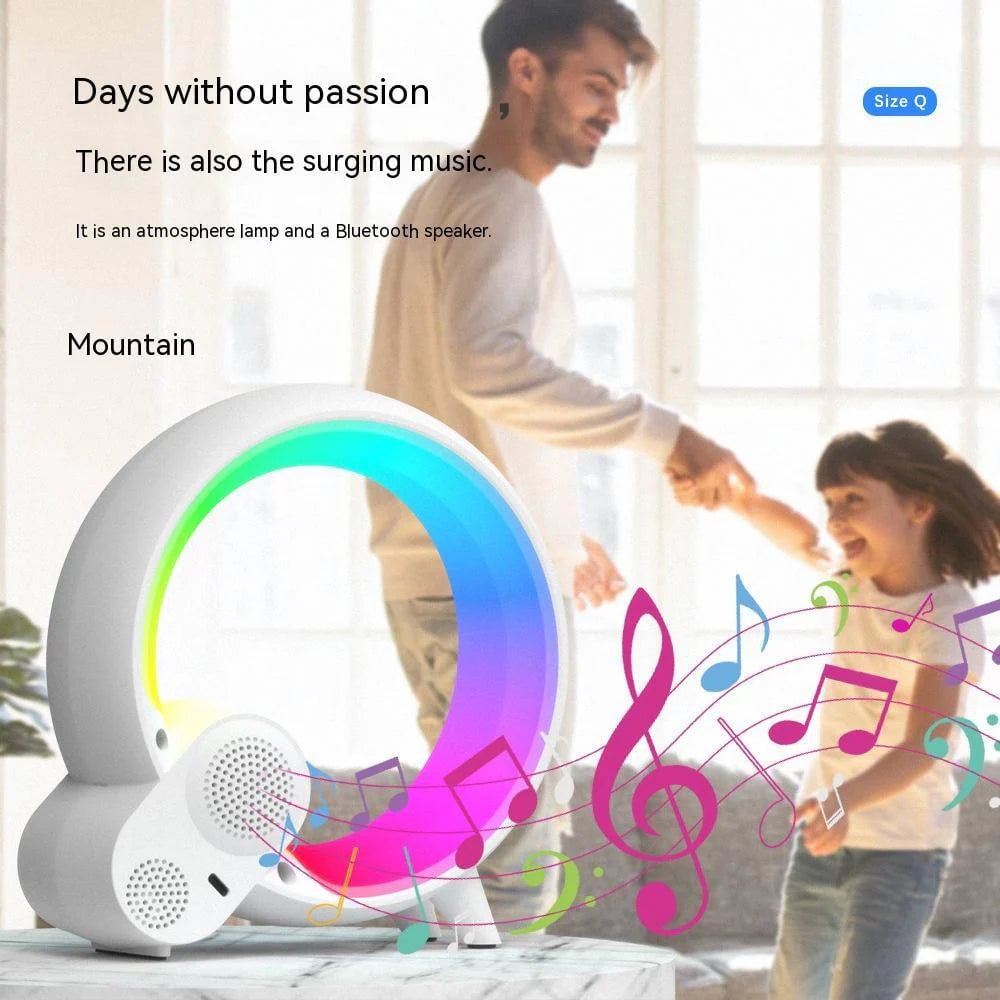 Creative Q Light Analog Sunrise Digital Display Alarm Clock Bluetooth Audio Intelligent Wake-Up Q Colorful Atmosphere Image 3