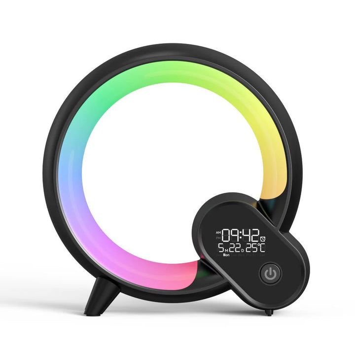 Creative Q Light Analog Sunrise Digital Display Alarm Clock Bluetooth Audio Intelligent Wake-Up Q Colorful Atmosphere Image 6