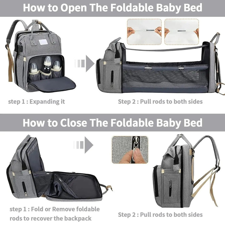 Diaper Bag with Crib Sleeper for Babies Image 10