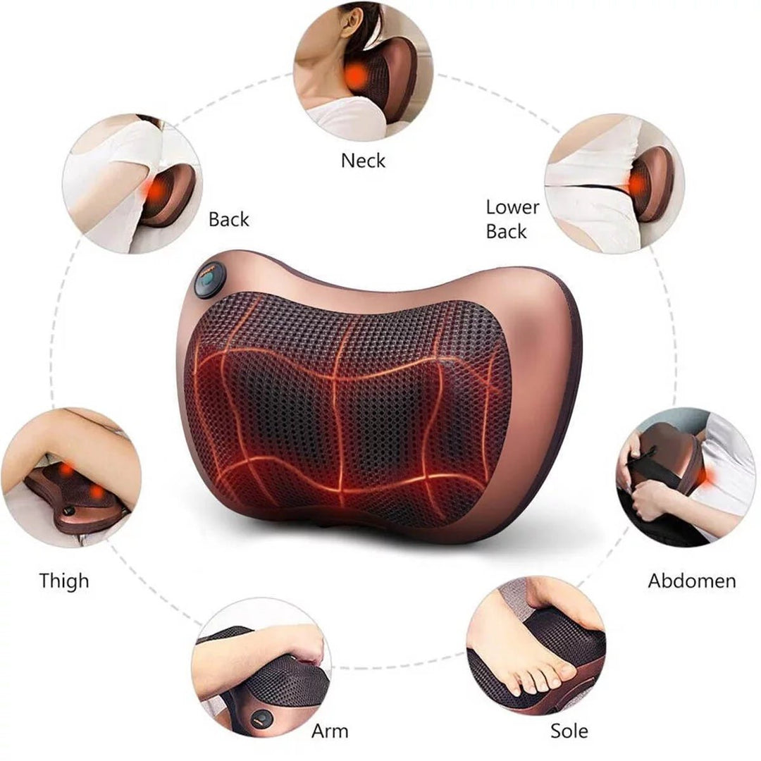 Electric Neck Massager,Heated 3D Shiatsu Massagers for Neck and Back,8 Rollers Massager Pillow Image 9