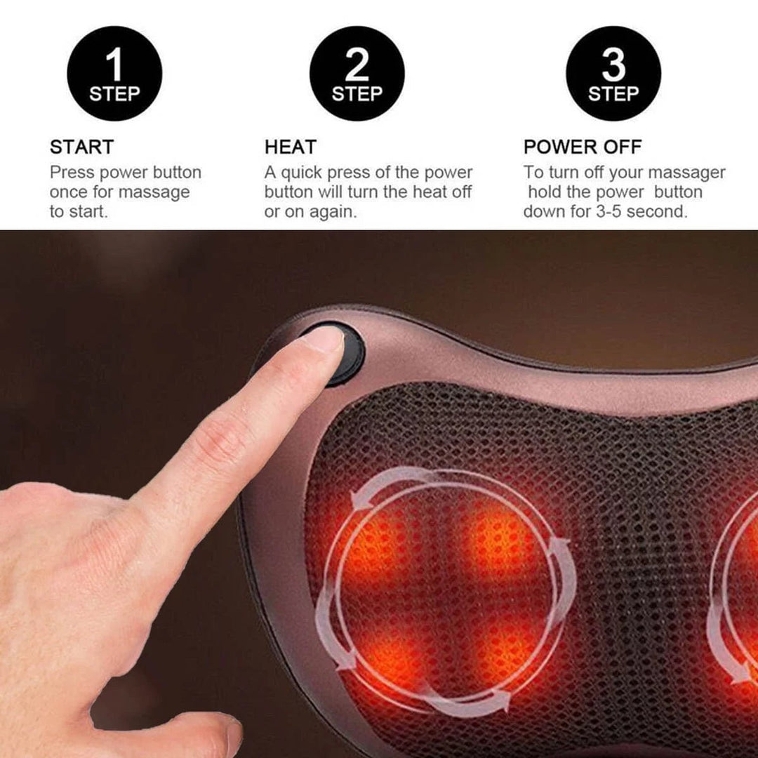 Electric Neck Massager,Heated 3D Shiatsu Massagers for Neck and Back,8 Rollers Massager Pillow Image 11