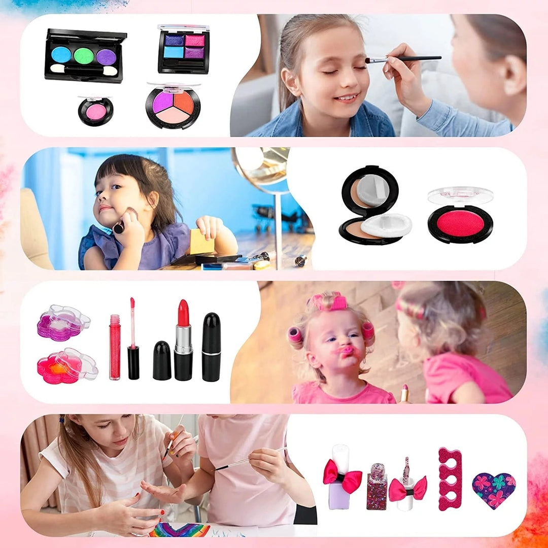 Girl Toys Birthday Gifts Real Kids Makeup Kit for Little Girls Children Toddlers 4 5 6 7 8 9 Year Old Image 4