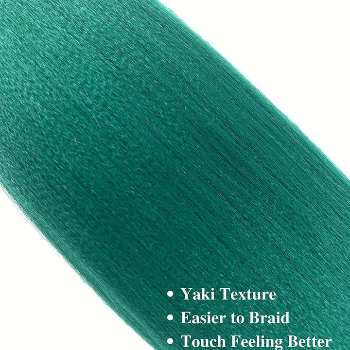 Jade Green Braiding Hair Pre Stretched Box Braid Kanekalon Braiding Hair Prestretched Human Hair 26Inch Image 2