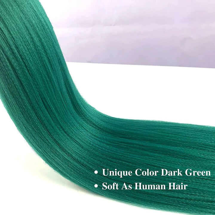 Jade Green Braiding Hair Pre Stretched Box Braid Kanekalon Braiding Hair Prestretched Human Hair 26Inch Image 7