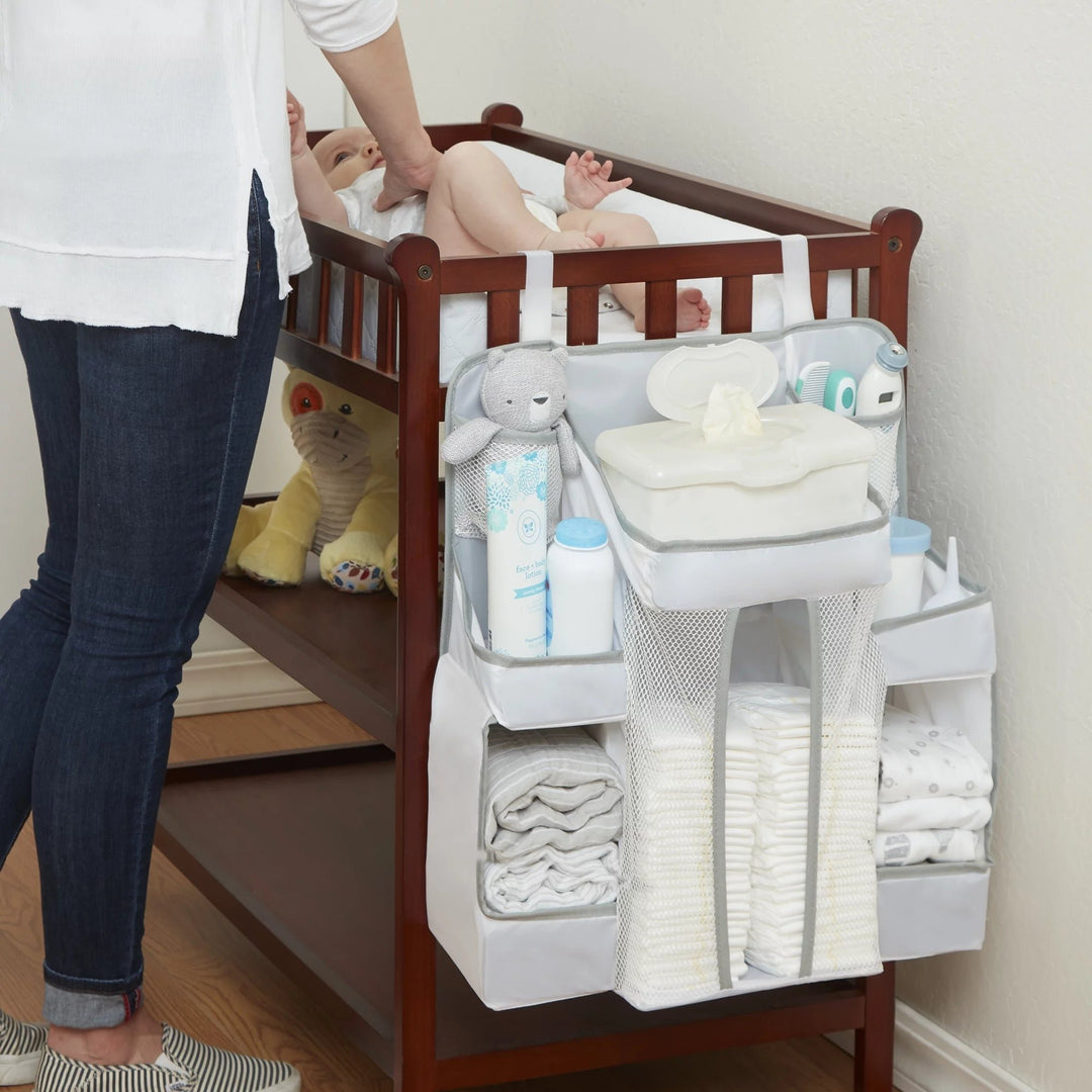 LA Baby Diaper Caddy and Nursery Organizer for BabyS Essentials - White Image 1