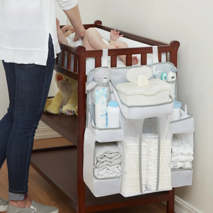 LA Baby Diaper Caddy and Nursery Organizer for BabyS Essentials - White Image 1