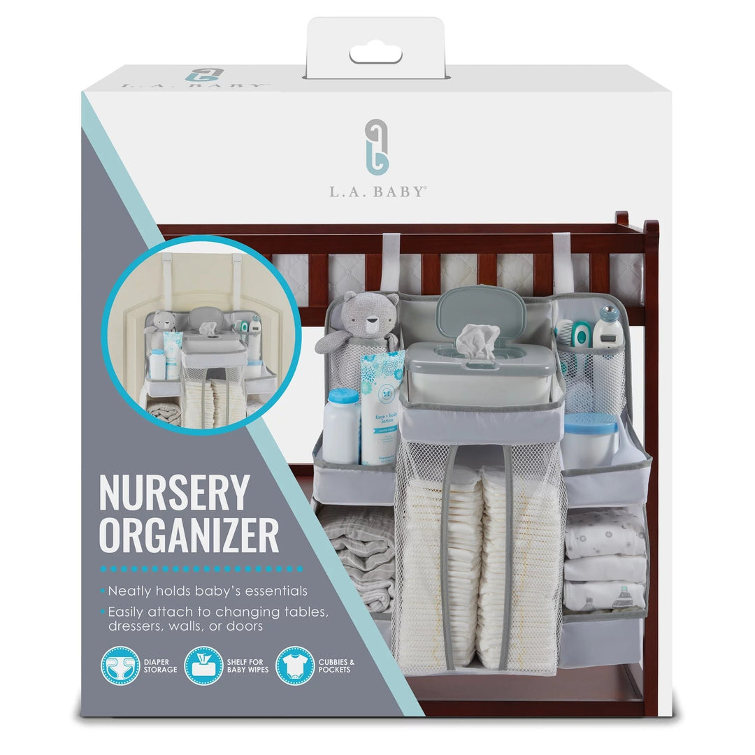 LA Baby Diaper Caddy and Nursery Organizer for BabyS Essentials - White Image 2