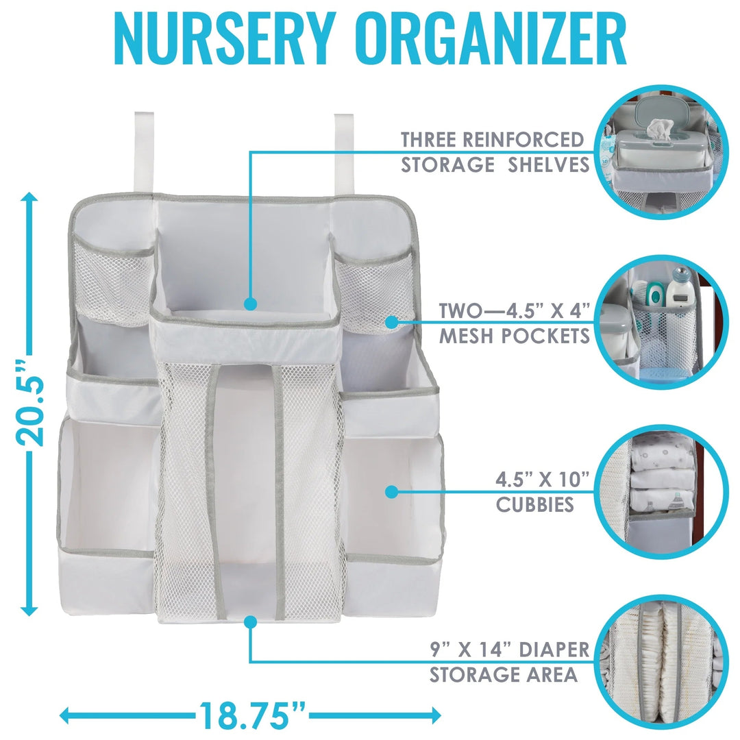 LA Baby Diaper Caddy and Nursery Organizer for BabyS Essentials - White Image 3