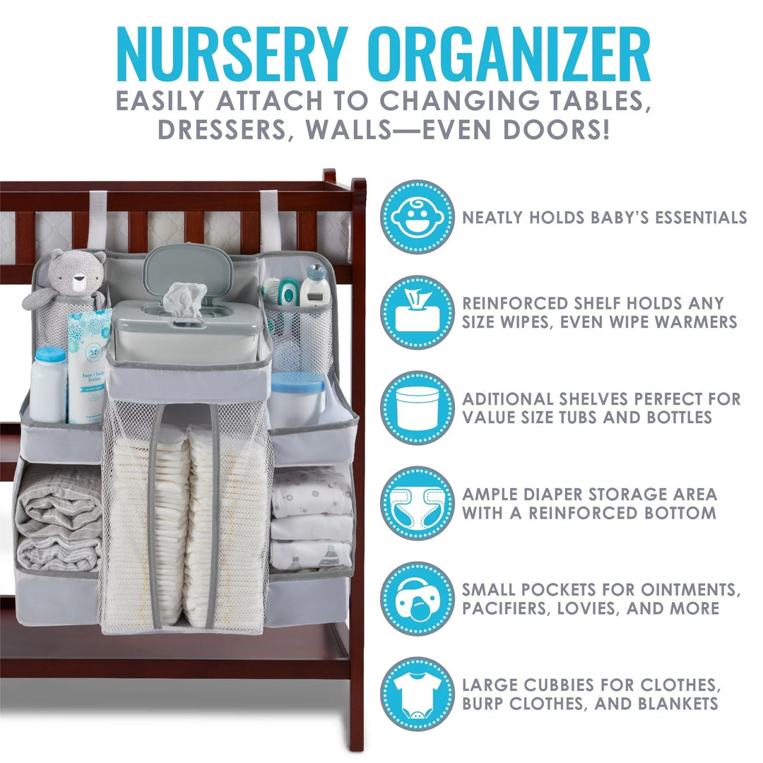 LA Baby Diaper Caddy and Nursery Organizer for BabyS Essentials - White Image 4