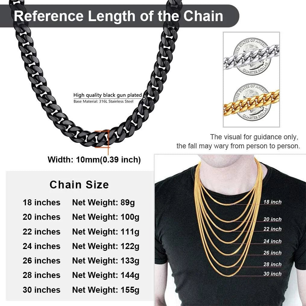 Mens Necklace Chains Stainless Steel Cuban Chain Necklace 24 Inch Jewelry Mens Gifts for Dad Image 4