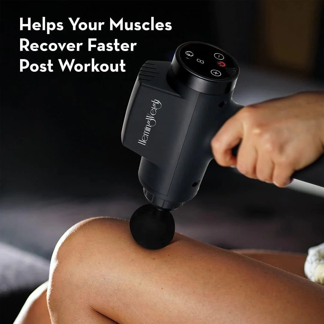 Percussion Massage Gun - Deep Tissue Muscle Massager for Athletes - Quiet Portable and Effective - 6 Interchangeable Image 4