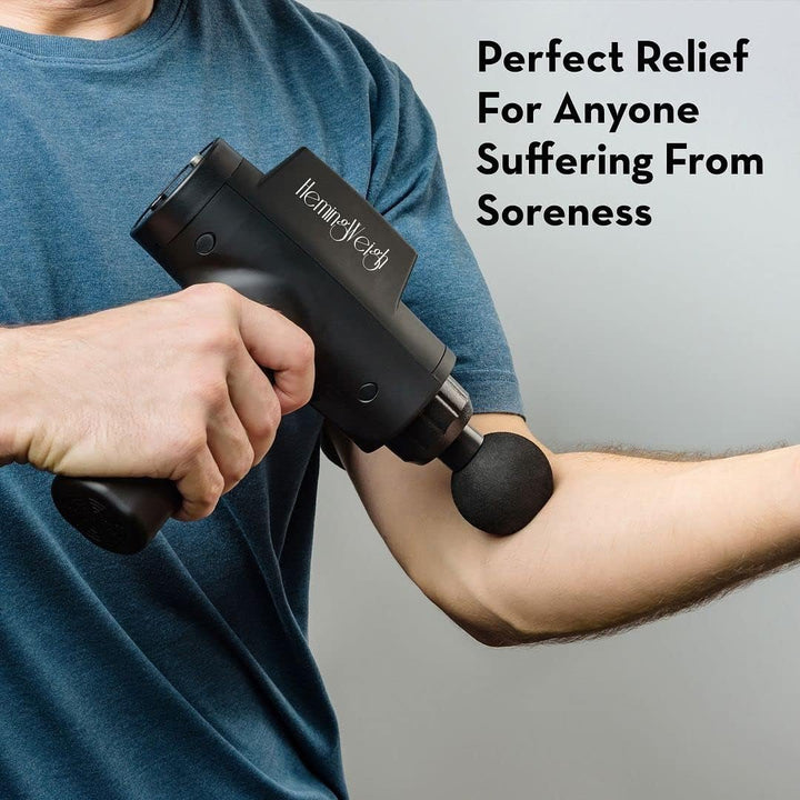 Percussion Massage Gun - Deep Tissue Muscle Massager for Athletes - Quiet Portable and Effective - 6 Interchangeable Image 4