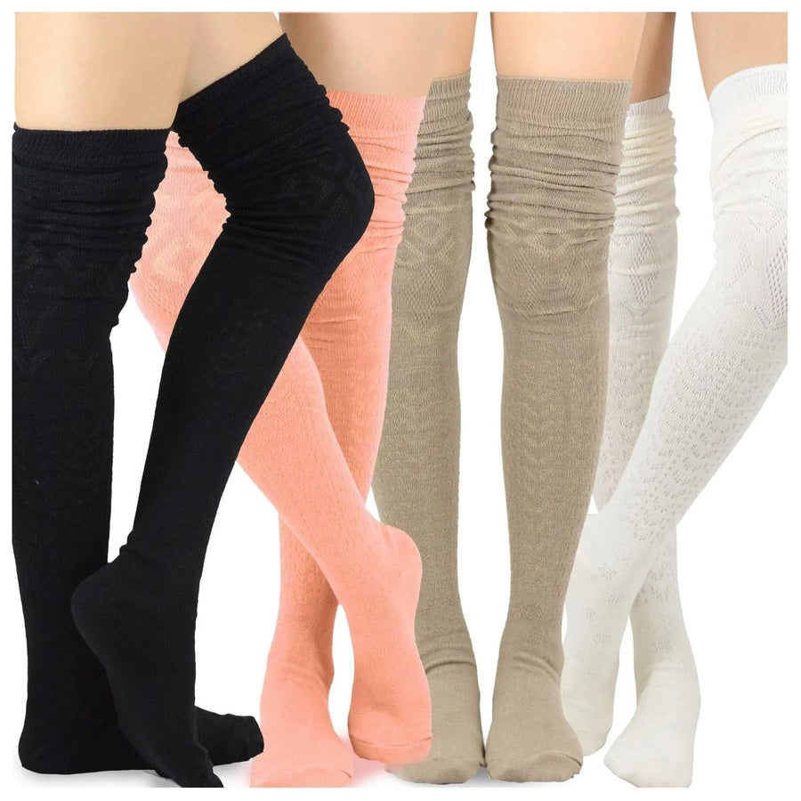 Teehee WomenS Extra Long Fashion Thigh High Socks over the Knee High Boot Socks Image 1