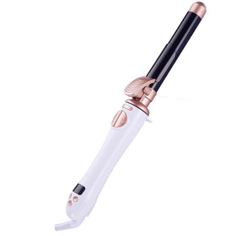 S1 Rotating Curling Iron in White 1 inch Barrel for All Hair Types Automatic Curling Iron Easy-to-use Curling Wand Image 1