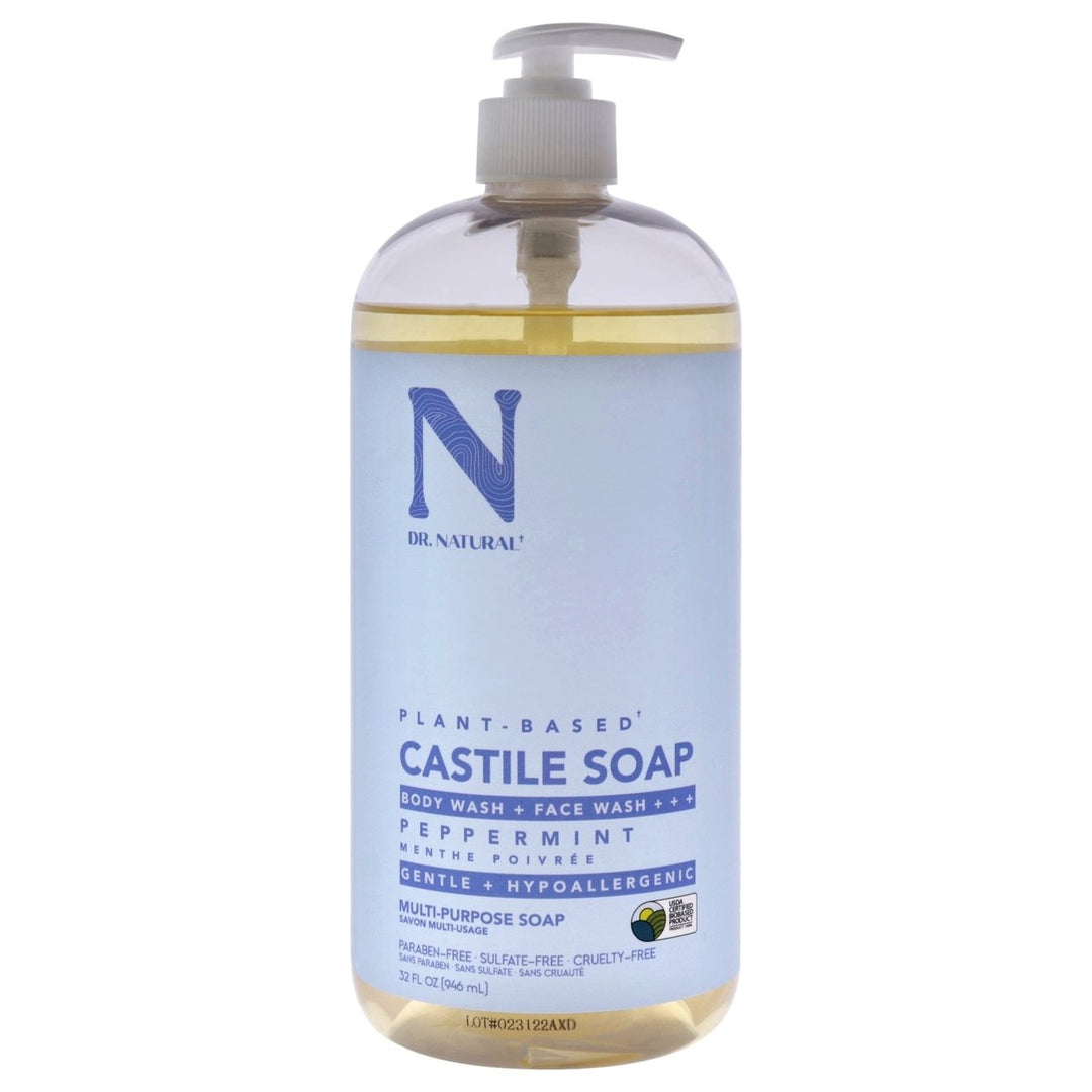 Dr. Natural Castile Liquid Soap - Peppermint by Dr. Natural for Unisex - 32 oz Soap Image 1