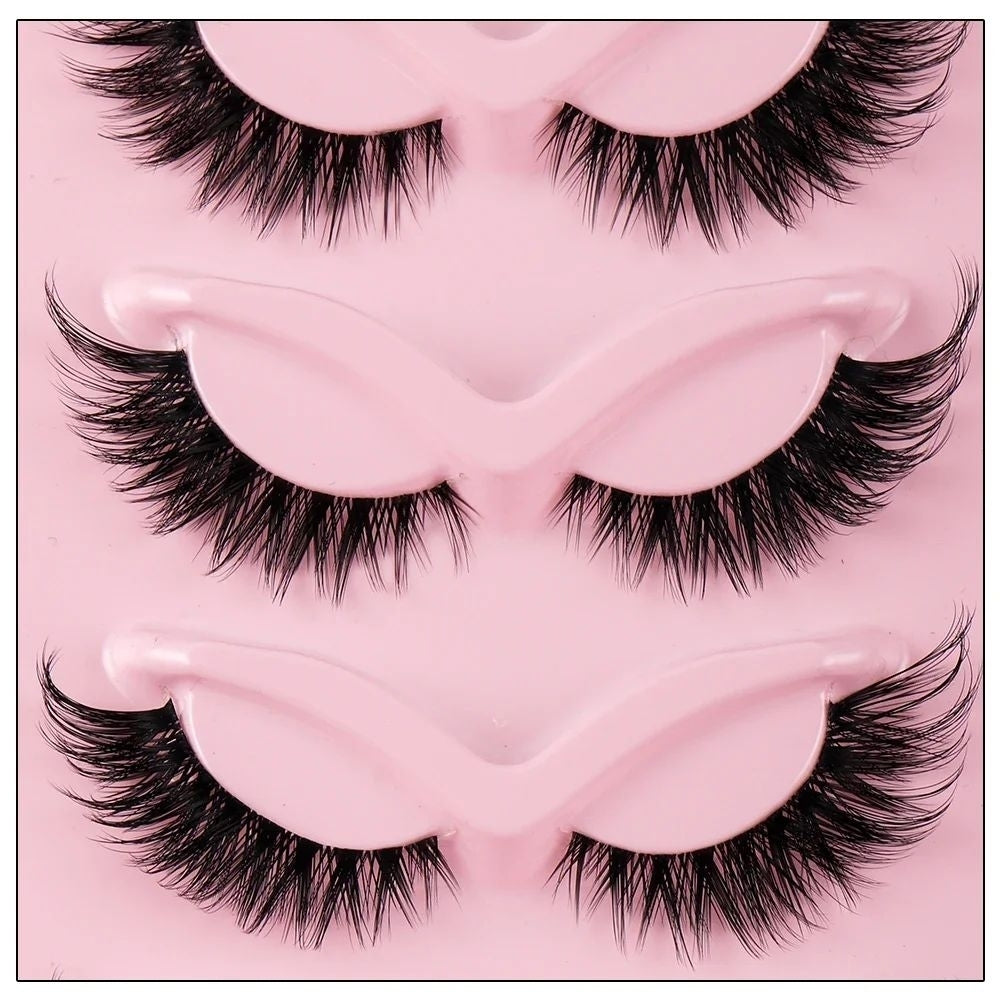 5 Pairs Cat Eye Faux Mink Lashes 0.10mm Natural Long Winged Eyelashes Makeup Image 3