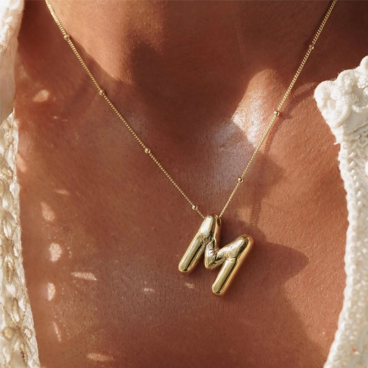 Gold Plated Stainless Steel Initial Pendant Necklace 26 Letters Chunky Design Image 11