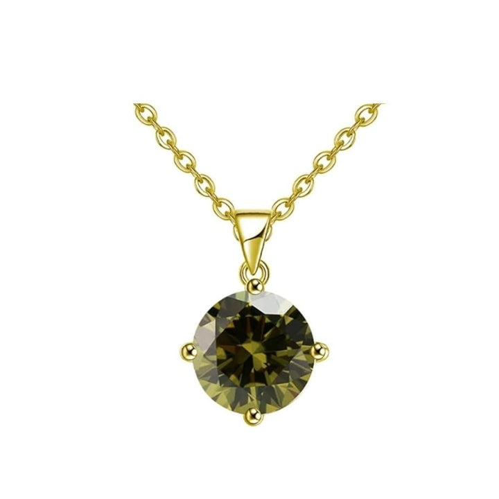 18K Yellow Gold 2ct Peridot Necklace and Earrings Set 18 Inch Gift Boxed Image 2