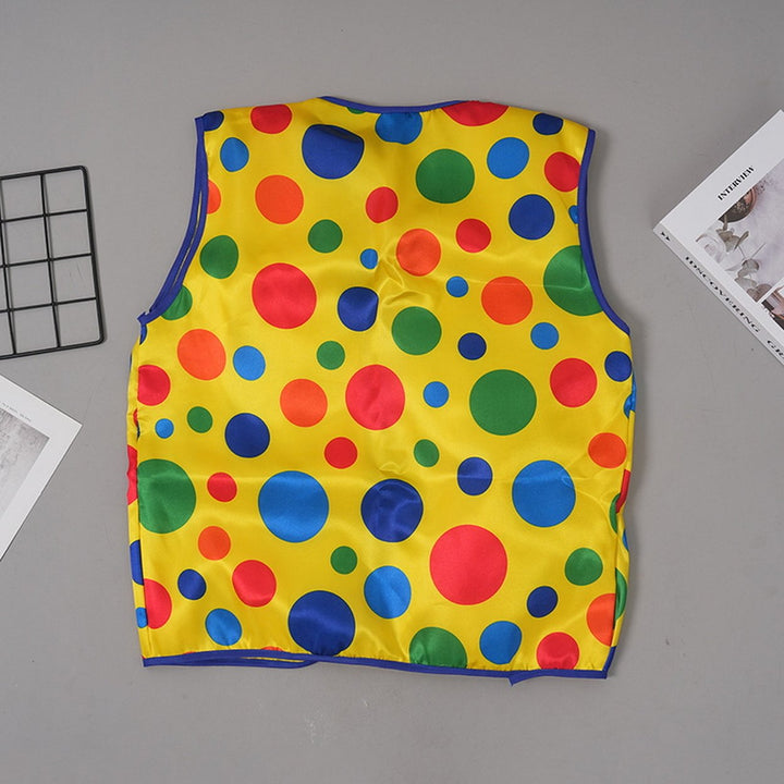 Clown Vest Coat Yellow Dot Print Design Sleeveless Waistcoat Festive Clown Vest Halloween Party Performance Prop Image 6