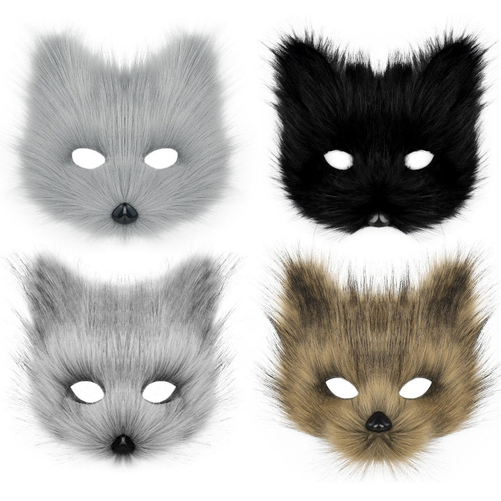 Simulated Fox Masque Adult Halloween Party Cosplay Masque Face Covers Furry Good Detail Club Carnivals Mystery Image 1